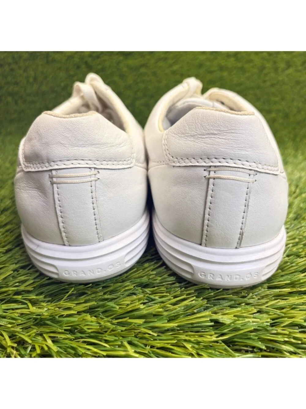 Cole Haan Grand Reagan Mens Size 13 White Casual Classic Leather Oxford Shoes